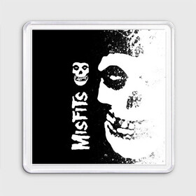 Магнит 55*55 с принтом MISFITS [1] , Пластик | Размер: 65*65 мм; Размер печати: 55*55 мм | misfits | music | rock | мисфитс | музыка | рок