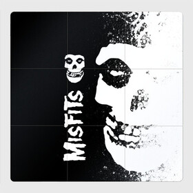 Магнитный плакат 3Х3 с принтом MISFITS [1] , Полимерный материал с магнитным слоем | 9 деталей размером 9*9 см | misfits | music | rock | мисфитс | музыка | рок