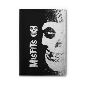 Обложка для автодокументов с принтом MISFITS [1] , натуральная кожа |  размер 19,9*13 см; внутри 4 больших “конверта” для документов и один маленький отдел — туда идеально встанут права | Тематика изображения на принте: misfits | music | rock | мисфитс | музыка | рок