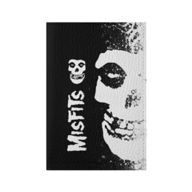 Обложка для паспорта матовая кожа с принтом MISFITS [1] , натуральная матовая кожа | размер 19,3 х 13,7 см; прозрачные пластиковые крепления | misfits | music | rock | мисфитс | музыка | рок