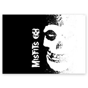 Поздравительная открытка с принтом MISFITS [1] , 100% бумага | плотность бумаги 280 г/м2, матовая, на обратной стороне линовка и место для марки
 | misfits | music | rock | мисфитс | музыка | рок