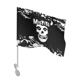 Флаг для автомобиля с принтом MISFITS [4] , 100% полиэстер | Размер: 30*21 см | misfits | music | rock | мисфитс | музыка | рок