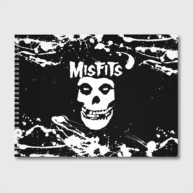 Альбом для рисования с принтом MISFITS [4] , 100% бумага
 | матовая бумага, плотность 200 мг. | misfits | music | rock | мисфитс | музыка | рок