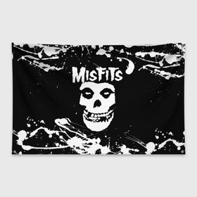 Флаг-баннер с принтом MISFITS [4] , 100% полиэстер | размер 67 х 109 см, плотность ткани — 95 г/м2; по краям флага есть четыре люверса для крепления | misfits | music | rock | мисфитс | музыка | рок