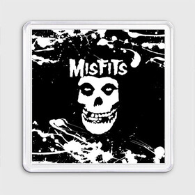 Магнит 55*55 с принтом MISFITS [4] , Пластик | Размер: 65*65 мм; Размер печати: 55*55 мм | misfits | music | rock | мисфитс | музыка | рок