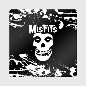Магнит виниловый Квадрат с принтом MISFITS [4] , полимерный материал с магнитным слоем | размер 9*9 см, закругленные углы | misfits | music | rock | мисфитс | музыка | рок