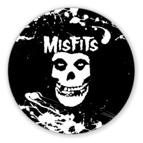 Коврик для мышки круглый с принтом MISFITS [4] , резина и полиэстер | круглая форма, изображение наносится на всю лицевую часть | Тематика изображения на принте: misfits | music | rock | мисфитс | музыка | рок