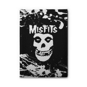 Обложка для автодокументов с принтом MISFITS [4] , натуральная кожа |  размер 19,9*13 см; внутри 4 больших “конверта” для документов и один маленький отдел — туда идеально встанут права | Тематика изображения на принте: misfits | music | rock | мисфитс | музыка | рок