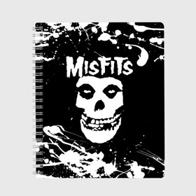 Тетрадь с принтом MISFITS [4] , 100% бумага | 48 листов, плотность листов — 60 г/м2, плотность картонной обложки — 250 г/м2. Листы скреплены сбоку удобной пружинной спиралью. Уголки страниц и обложки скругленные. Цвет линий — светло-серый
 | Тематика изображения на принте: misfits | music | rock | мисфитс | музыка | рок