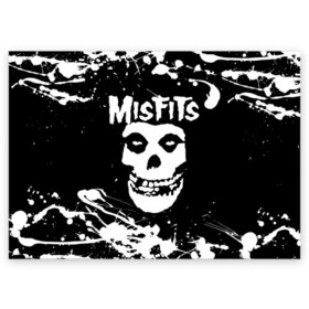 Поздравительная открытка с принтом MISFITS [4] , 100% бумага | плотность бумаги 280 г/м2, матовая, на обратной стороне линовка и место для марки
 | Тематика изображения на принте: misfits | music | rock | мисфитс | музыка | рок
