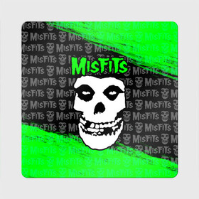 Магнит виниловый Квадрат с принтом MISFITS [3] , полимерный материал с магнитным слоем | размер 9*9 см, закругленные углы | misfits | music | rock | мисфитс | музыка | рок