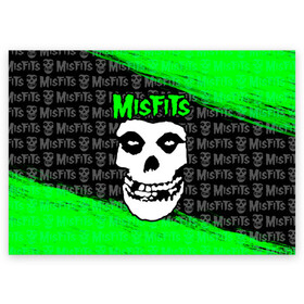Поздравительная открытка с принтом MISFITS [3] , 100% бумага | плотность бумаги 280 г/м2, матовая, на обратной стороне линовка и место для марки
 | Тематика изображения на принте: misfits | music | rock | мисфитс | музыка | рок