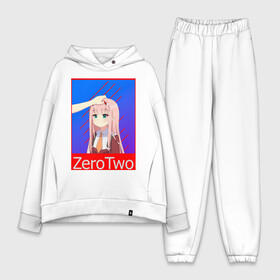 Женский костюм хлопок Oversize с принтом Маленькая Ноль Два ,  |  | 002 | anime | girl | zero two | девушка | любимый во франксе