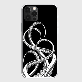 Чехол для iPhone 12 Pro Max с принтом Octopus Black and White , Силикон |  | fish | kraken | ocean spirit | octopus | sea | summer | вода | водный мир | животные | зверь | кальмар | кракен | лето | монстр | море | морская живность | морские обитатели | осьминог | отпуск | рыба | черно белый | чуд
