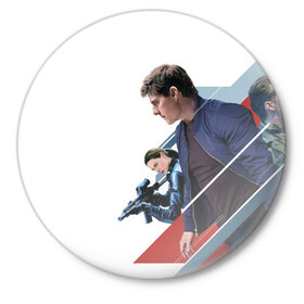 Значок с принтом Mission: Impossible Art ,  металл | круглая форма, металлическая застежка в виде булавки | актер | миссия невыполнима | фильм