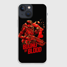 Чехол для iPhone 13 mini с принтом Bound of blood ,  |  | Тематика изображения на принте: game | games | gears of war | gow | гирс оф вар | гов | игра | игры | маркус феникс | пуфкы ща цфк