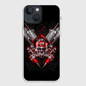 Чехол для iPhone 13 mini с принтом Skull of Gears ,  |  | Тематика изображения на принте: game | games | gears of war | gow | гирс оф вар | гов | игра | игры | маркус феникс | пуфкы ща цфк