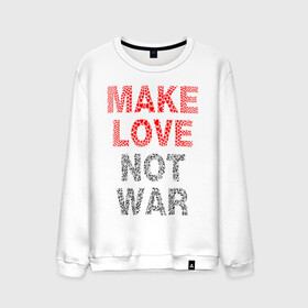 Мужской свитшот хлопок с принтом MAKE LOVE NOT WAR , 100% хлопок |  | love | make | peace | text | war | word | война | любовь | мир | надписи | оружие | популярные | сердце | текст | хиппи