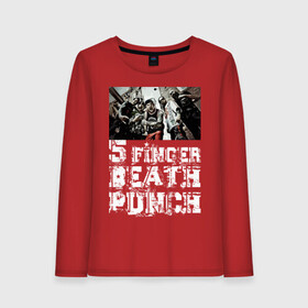 Женский лонгслив хлопок с принтом Five Finger Death Punch , 100% хлопок |  | groove metal | group | rock | грув металл | группа | рок