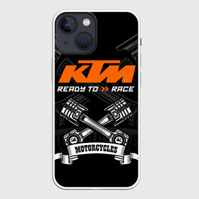 Чехол для iPhone 13 mini с принтом KTM MOTORCYCLES   КТМ МОТОЦИКЛЫ ,  |  | ktm | ktm duke | motorcycle. | байк | байкер | ктм | ктм дюк | мотоспорт | мототехника | мотоцикл | мотоциклист | скутер