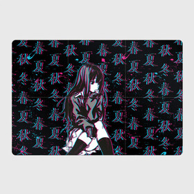 Магнитный плакат 3Х2 с принтом Sad Anime Girl , Полимерный материал с магнитным слоем | 6 деталей размером 9*9 см | anime | chan | girl | glitch | hieroglyph | seasons | waifu | аниме | вайфу | времена | глитч | года | иероглиф | тян
