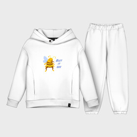Детский костюм хлопок Oversize с принтом Пчела Blet it bee ,  |  | blet it bee | let it be | пчела | так блэт