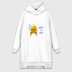 Платье-худи хлопок с принтом Пчела Blet it bee ,  |  | blet it bee | let it be | пчела | так блэт