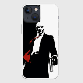 Чехол для iPhone 13 mini с принтом Hitman BW ,  |  | Тематика изображения на принте: agent 47 | game | games | hitman | hitmen | агент 47 | игра | игры | ршеьфт | хитман | хитмэн