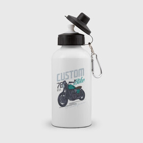 Бутылка спортивная с принтом Custom Bike , металл | емкость — 500 мл, в комплекте две пластиковые крышки и карабин для крепления | bike | custom | байк | байкер | кастом | мото | мотокросс | мотоцикл | скорость