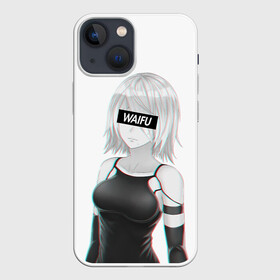 Чехол для iPhone 13 mini с принтом A2 | WAIFU ,  |  | 2a | 2б | ahegao | anime | automata | b2 | cyber | emil | girl | girls | glitch | hikka | neon | nier | senpai | waifu | yorha | а2 | аниме | ахегао | вайфу | глитч | глич | девушка | кибер | манга | неон | семпай | сенпай | тян | тяночка | 