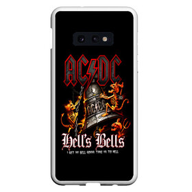 Чехол для Samsung S10E с принтом AC DC Hells Bells , Силикон | Область печати: задняя сторона чехла, без боковых панелей | Тематика изображения на принте: ac dc | acdc | back in black | columbia | epic | force | guitar | pop | rock | vevo | ангус | ангус янг | ас дс | асдс | блюз | бон скотт | брайан джонсон | дэйв эванс | клифф уильямс | крис слейд | малькольм янг | рок | стиви янг | фил радд