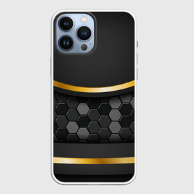 Чехол для iPhone 13 Pro Max с принтом 3D ТЕМНАЯ БРОНЯ С ЗОЛОТОМ ,  |  | luxury | versace | абстракция | броня | золото | паттерн | плитки | текстуры | узоры