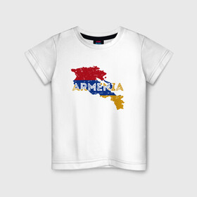 Детская футболка хлопок с принтом Armenia Map , 100% хлопок | круглый вырез горловины, полуприлегающий силуэт, длина до линии бедер | armenia | armenya | арарат | армения | армяне | армянин | горы | ереван | кавказ | народ | саркисян | ссср | страна | флаг