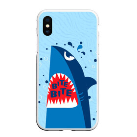 Чехол для iPhone XS Max матовый с принтом Акула bite , Силикон | Область печати: задняя сторона чехла, без боковых панелей | shark | акула | акулы | жители | клыки | море | морские | океан | рыба