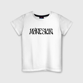 Детская футболка хлопок с принтом Maneskin , 100% хлопок | круглый вырез горловины, полуприлегающий силуэт, длина до линии бедер | maneskin | евровидение 2021 | манескин | монскин