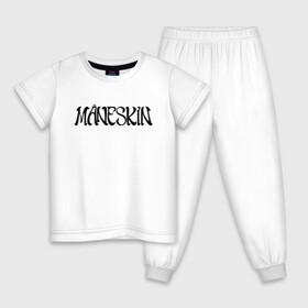 Детская пижама хлопок с принтом Maneskin , 100% хлопок |  брюки и футболка прямого кроя, без карманов, на брюках мягкая резинка на поясе и по низу штанин
 | maneskin | евровидение 2021 | манескин | монскин