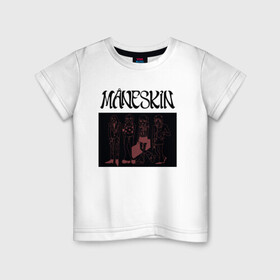 Детская футболка хлопок с принтом Maneskin , 100% хлопок | круглый вырез горловины, полуприлегающий силуэт, длина до линии бедер | maneskin | manskin | monskin | манескин | монскин