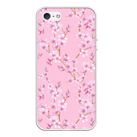 Чехол для iPhone 5/5S матовый с принтом Цветущая розовая вишня , Силикон | Область печати: задняя сторона чехла, без боковых панелей | cherry blossom | sakura | азия | весна | ветки | вишня | для девушки | женский | милый | нежный | природа | розовый | сакура | цветение | цветочный принт | цветущая вишня | цветущие ветки | цветущий миндаль