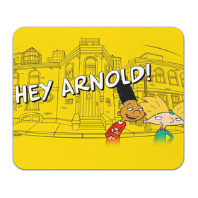 Коврик для мышки прямоугольный с принтом Hey Arnold! , натуральный каучук | размер 230 х 185 мм; запечатка лицевой стороны | Тематика изображения на принте: arnold | hey | hey arnold | mult | арнольд | мультфильм | мультфильм 90 | патаки | хей | хельга | хельга паттаки | эй арнольд