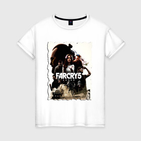 Женская футболка хлопок с принтом FARCRY GAME , 100% хлопок | прямой крой, круглый вырез горловины, длина до линии бедер, слегка спущенное плечо | farcry | fc 5 | fc5 | фар край