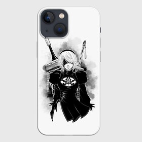 Чехол для iPhone 13 mini с принтом 2B | Nier Automata ,  |  | 2a | 2б | ahegao | anime | automata | b2 | cyber | emil | girl | girls | glitch | hikka | neon | nier | senpai | waifu | yorha | а2 | аниме | ахегао | вайфу | глитч | глич | девушка | кибер | манга | неон | семпай | сенпай | тян | тяночка | 