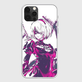 Чехол для iPhone 12 Pro Max с принтом 2B | NEON | НЕОН , Силикон |  | 2a | 2б | ahegao | anime | automata | b2 | cyber | emil | girl | girls | glitch | hikka | neon | nier | senpai | waifu | yorha | а2 | аниме | ахегао | вайфу | глитч | глич | девушка | кибер | манга | неон | семпай | сенпай | тян | тяночка | 