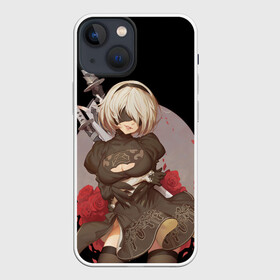 Чехол для iPhone 13 mini с принтом Nier: Automata (2B) ,  |  | Тематика изображения на принте: 2a | 2б | ahegao | anime | automata | b2 | cyber | emil | girl | girls | glitch | hikka | neon | nier | roses | senpai | waifu | yorha | а2 | аниме | ахегао | вайфу | глитч | глич | девушка | кибер | манга | неон | розы | семпай | сенпай | т