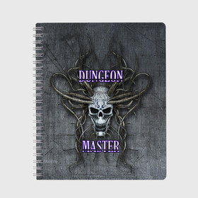 Тетрадь с принтом DM Dungeon Master SKULL , 100% бумага | 48 листов, плотность листов — 60 г/м2, плотность картонной обложки — 250 г/м2. Листы скреплены сбоку удобной пружинной спиралью. Уголки страниц и обложки скругленные. Цвет линий — светло-серый
 | Тематика изображения на принте: dd | dm | dungeon master | dungeons and dragons | skull | днд | мастер подземелий | подземелья и драконы