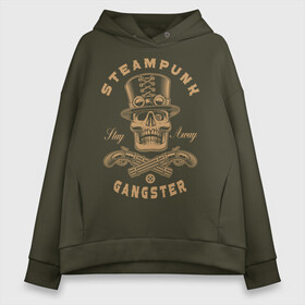 Женское худи Oversize хлопок с принтом Steampunk Gangster , френч-терри — 70% хлопок, 30% полиэстер. Мягкий теплый начес внутри —100% хлопок | боковые карманы, эластичные манжеты и нижняя кромка, капюшон на магнитной кнопке | art | gangster | hat | inscription | pistols | skull | steampunk | weapons | арт | гангстер | надпись | оружие | пистолеты | стимпанк | череп | шляпа