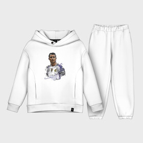 Детский костюм хлопок Oversize с принтом Cristiano Ronaldo   Manchester United   Portugal ,  |  | football | forward | ronaldo | star | звезда | роналдо | форвард | футбол