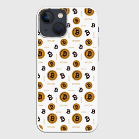 Чехол для iPhone 13 mini с принтом Узор и биткоина | Pattern ,  |  | Тематика изображения на принте: binance | bitcoin | blockchain | btc | crypto | dogecoin | ethereum | tether | xrp | бинанс | блокчейн | валюта | деньги | доге | криптовалюта | майнер | майнинг | монеты | паттерн | цифровая валюта | цифровое золото | эфир