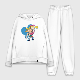 Женский костюм хлопок Oversize с принтом Helga and Arnold ,  |  | arnold | hey | hey arnold | mult | арнольд | мультфильм | мультфильм 90 | патаки | хей | хельга | хельга паттаки | эй арнольд