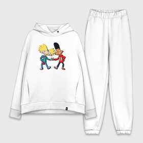 Женский костюм хлопок Oversize с принтом Bros Arnold and Gerald ,  |  | arnold | hey | hey arnold | mult | арнольд | мультфильм | мультфильм 90 | патаки | хей | хельга | хельга паттаки | эй арнольд