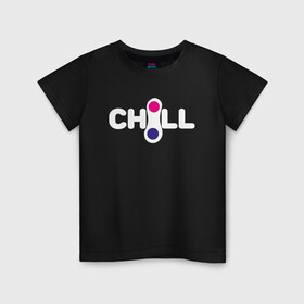 Детская футболка хлопок с принтом chill , 100% хлопок | круглый вырез горловины, полуприлегающий силуэт, длина до линии бедер | Тематика изображения на принте: pop it | антистресс | поп ит | симпл димпл